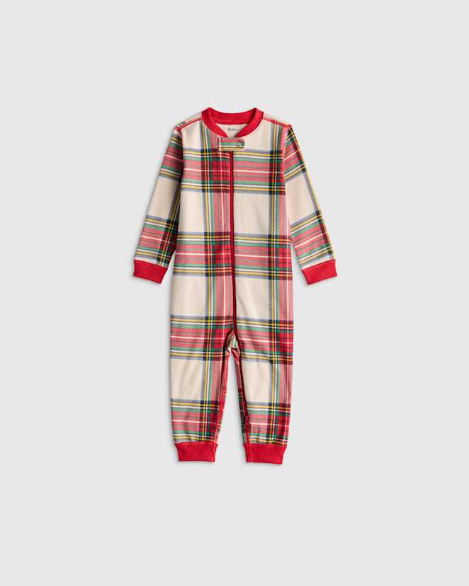 Holiday Tartan 100% Organic Cotton One Piece Pajama