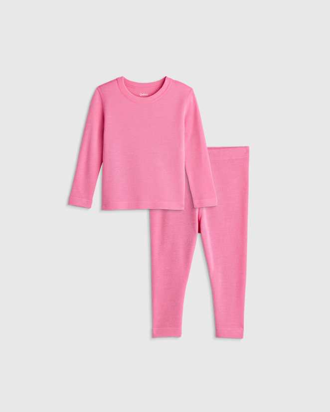 Bright Blush 100% Merino Wool All-Season Base Layer Long Sleeve and Legging Set