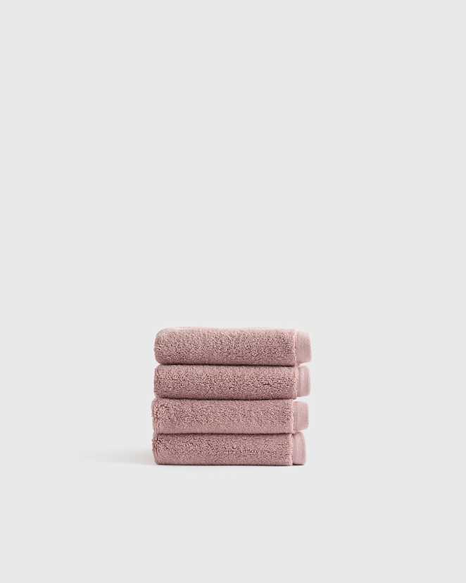Dusty Mauve Plush Organic Turkish Cotton Washcloth (Set of 4)