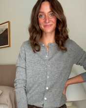 MONGOLIAN-CASHMERE-CARDIGAN-SWEATER Heather-Grey VICTORIA-SCHNEIDER Thumbnail 4x5