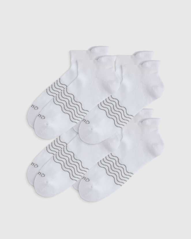 White Everyday Cotton Solid Ankle Socks (4-pack)