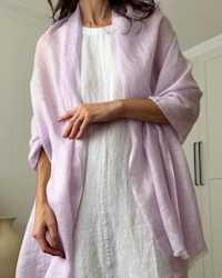 100% European Linen Scarf - PDP Video Thumbnail (Pastel Lilac, 4x5)