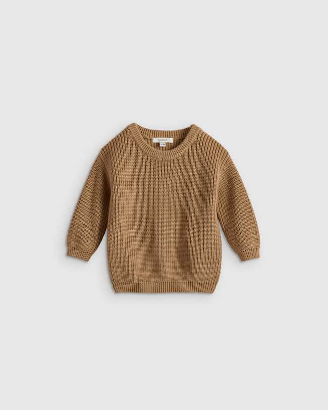 Camel 100% Organic Cotton Fisherman Tunic Sweater