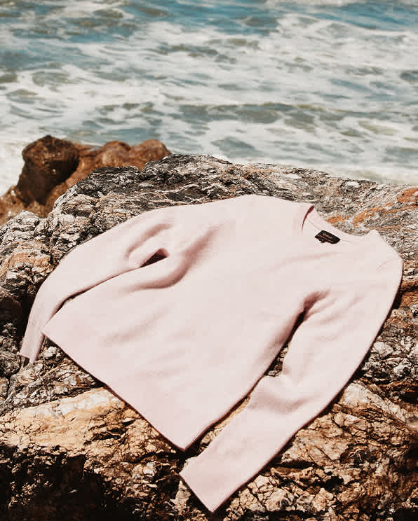 Ivory Mongolian Cashmere Crewneck Sweater