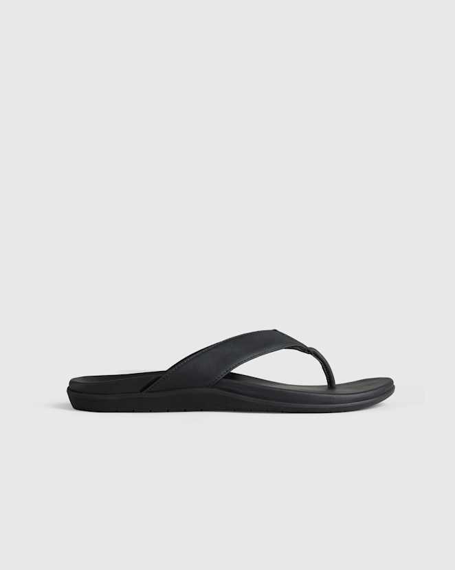 Black Crafted Leather Sandal
