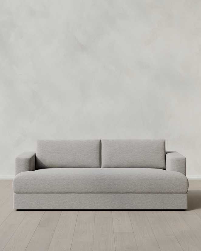 Fog Sierra Curved Arm Sofa in Performance Basketweave