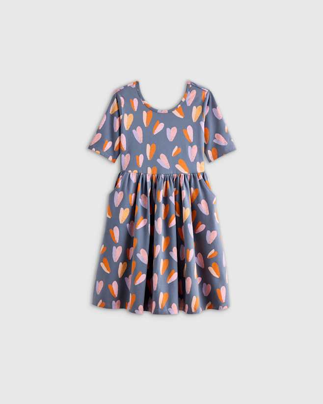 Multi Hearts Organic Cotton Skater Dress