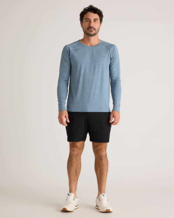 Heather Black Flowknit Breeze Performance Long Sleeve Tee