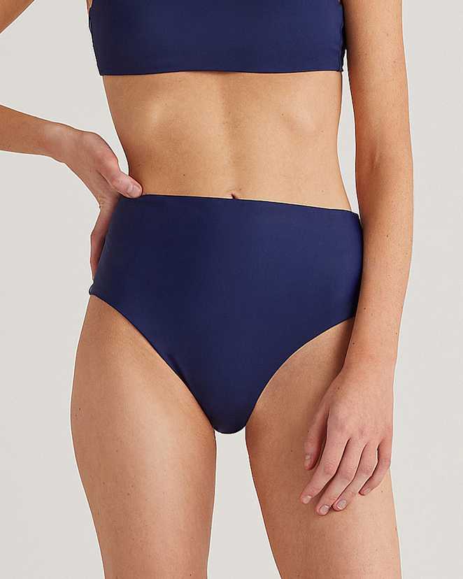 Deep Navy Italian High-Rise Bikini Bottom
