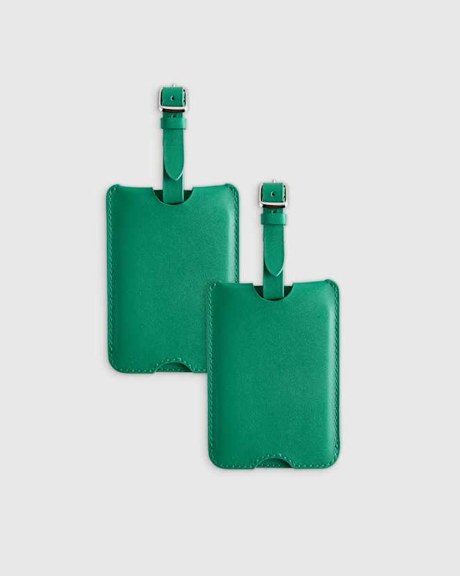 Kelly Green Nappa Leather Luggage Tag (2-Pack)