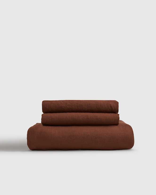 Bordeaux European Linen Fitted Sheet Set