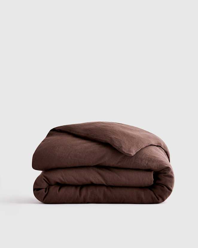 Espresso European Linen Duvet Cover