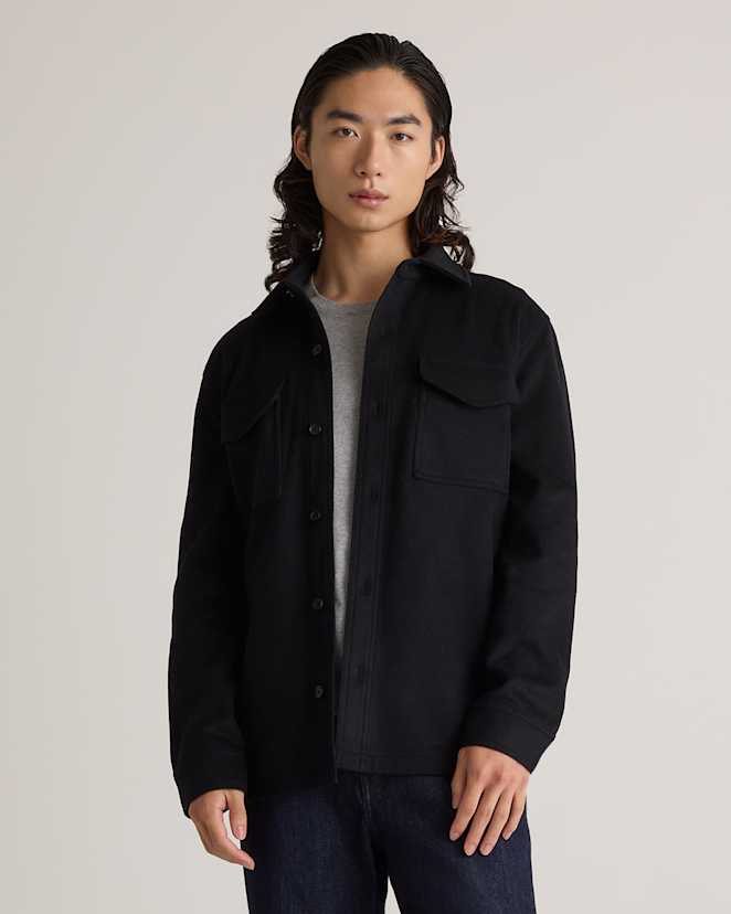 Black Italian Wool Overshirt
