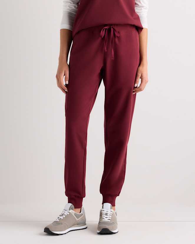 Burgundy AeraFlex Scrub Joggers