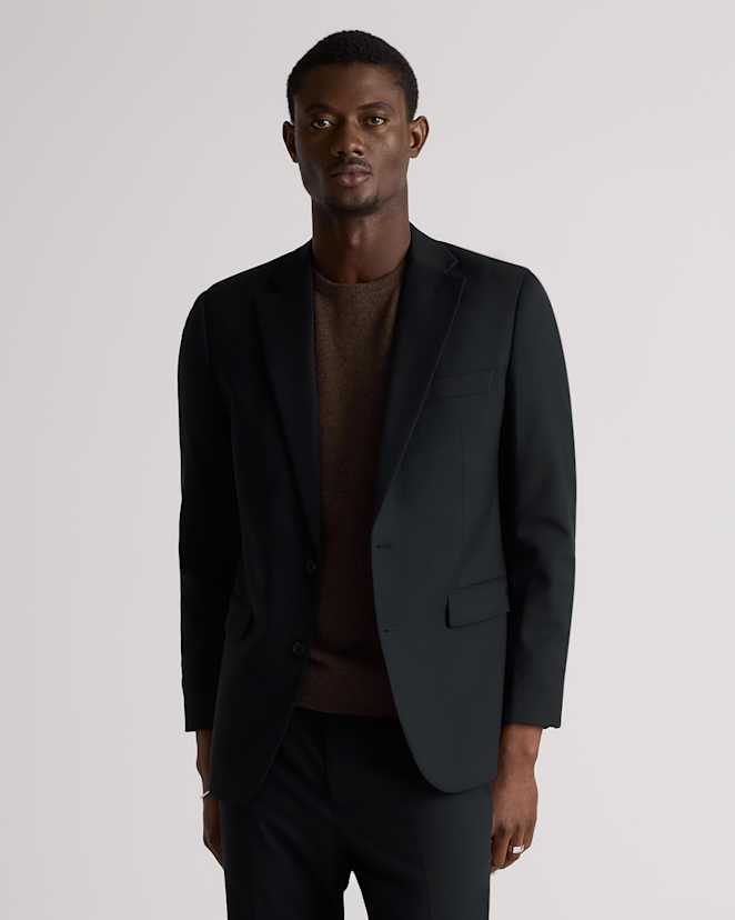 Black Stretch Wool Blazer