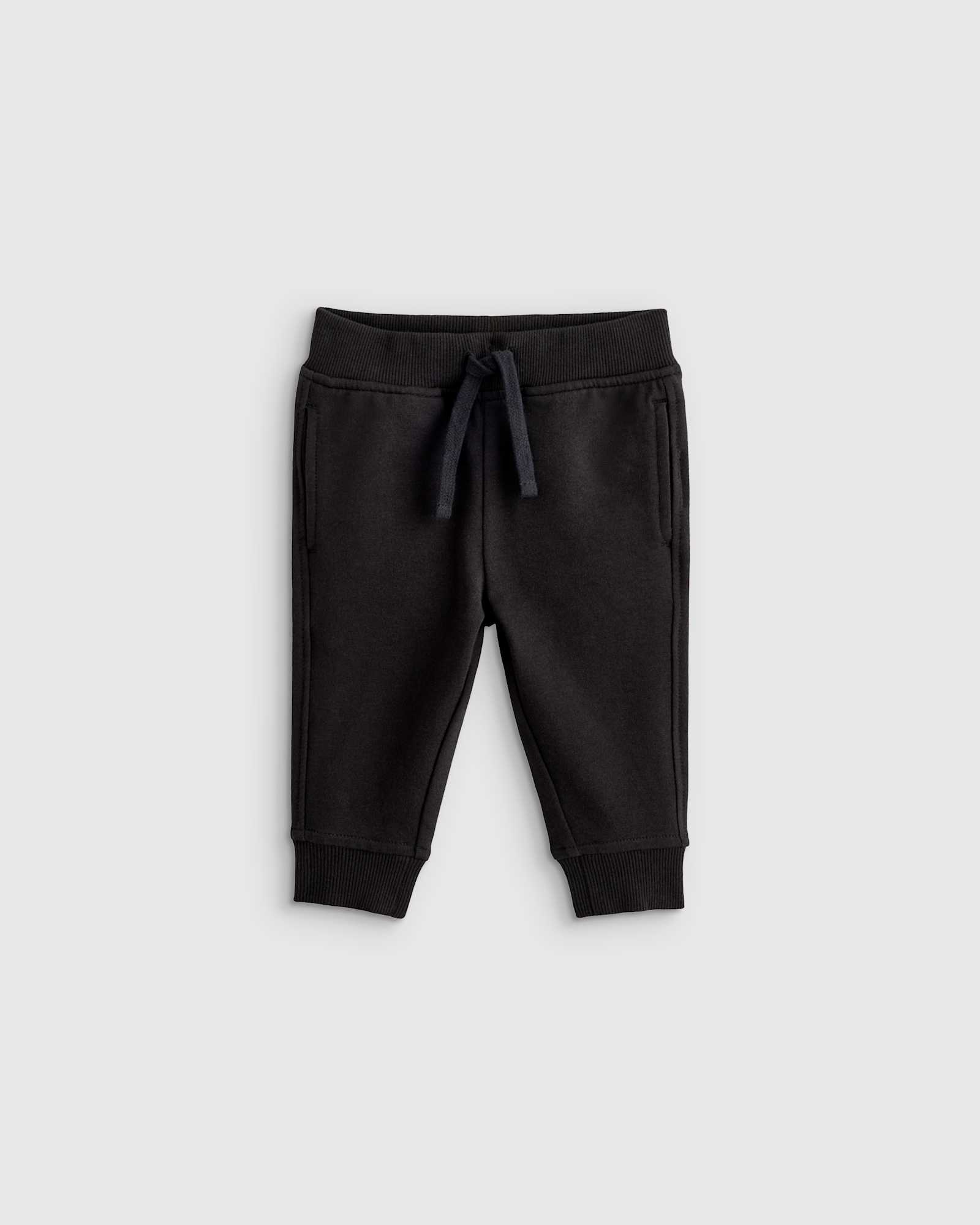 black Organic Cotton French Terry Joggers