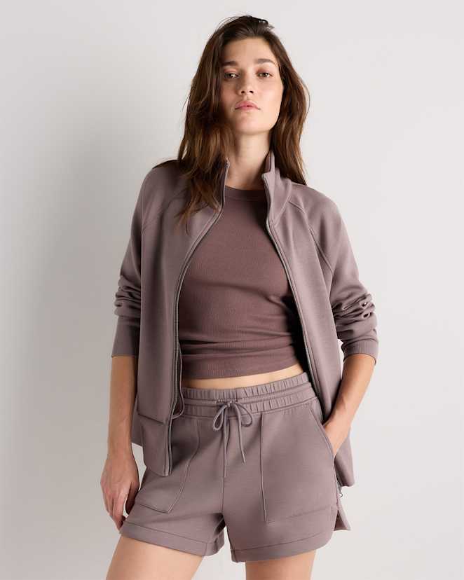 Dark Taupe CloudComfort Full-Zip Sweatshirt