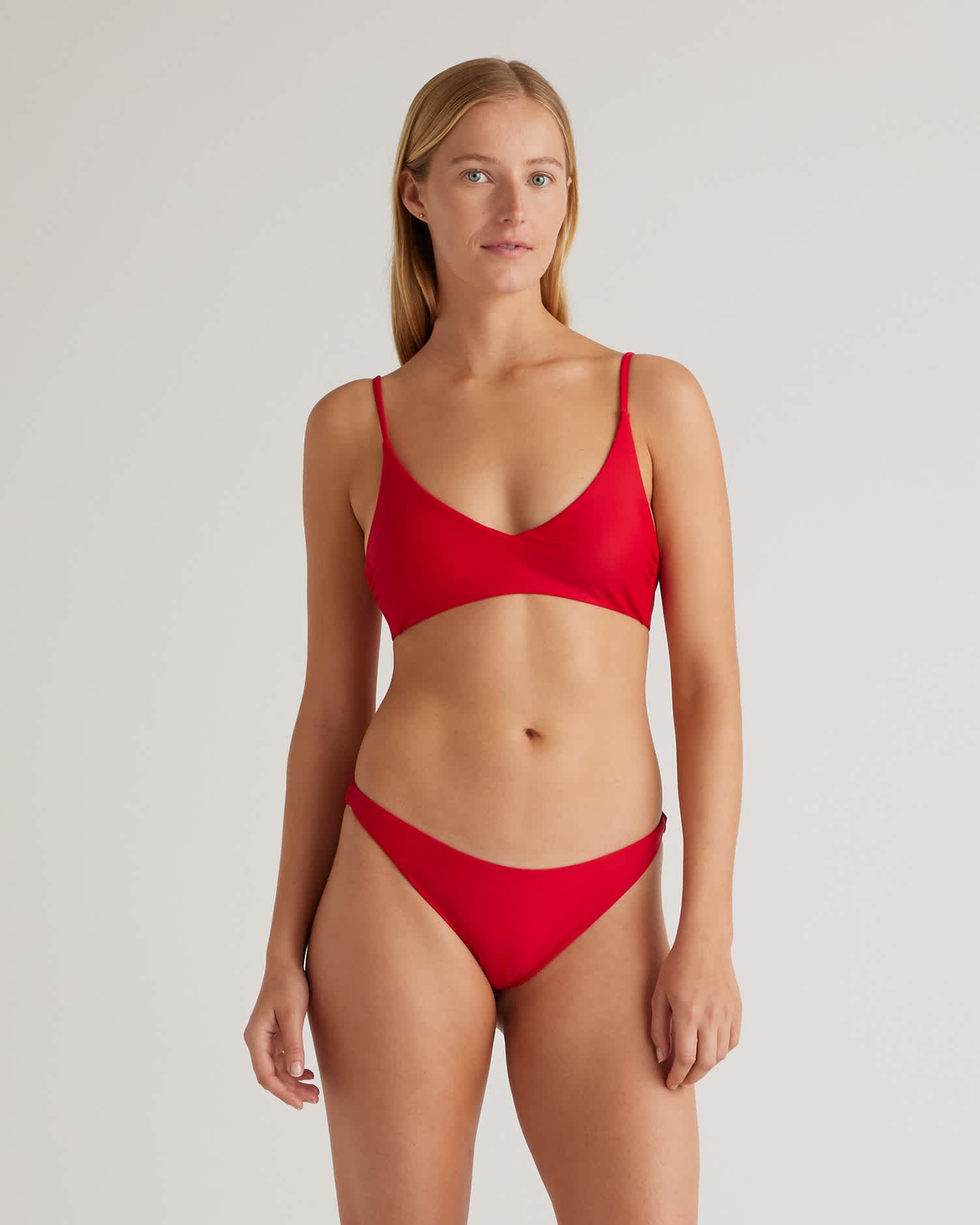 cherry Italian V-Neck Bikini Top