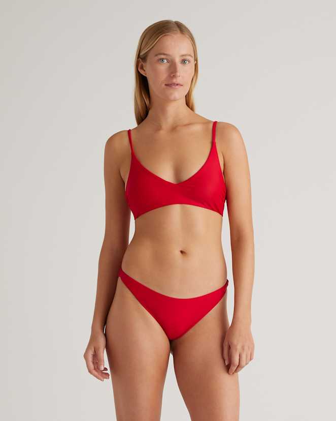 Cherry Italian V-Neck Bikini Top