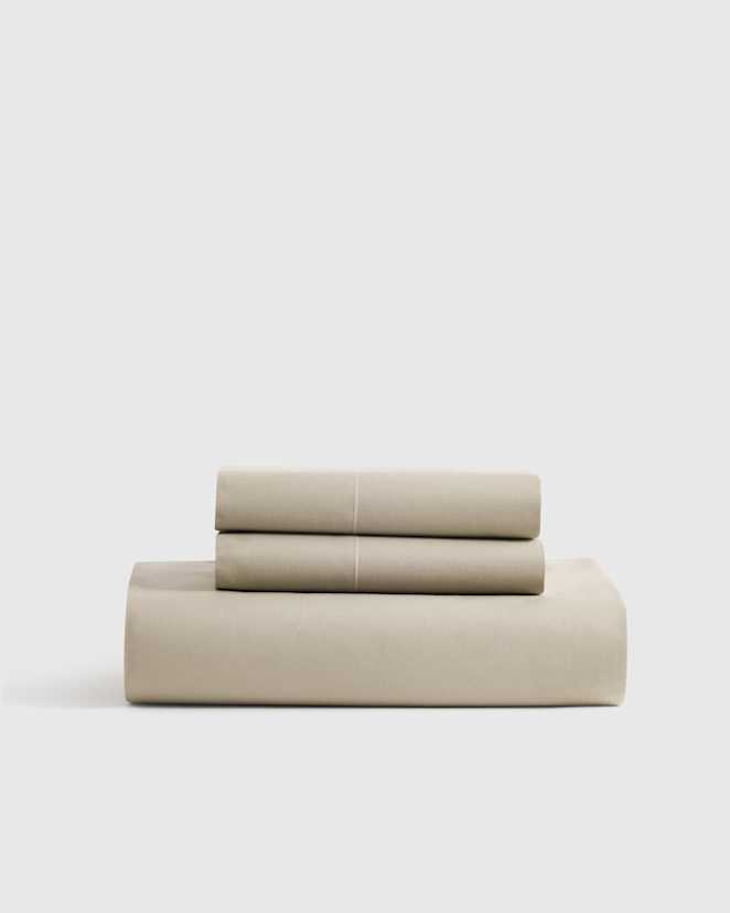 Toffee Classic Organic Percale Fitted Sheet Set