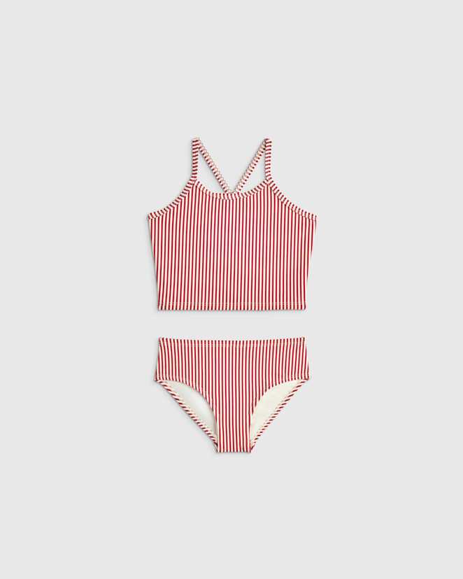 Rust Stripe Tankini Swimsuit