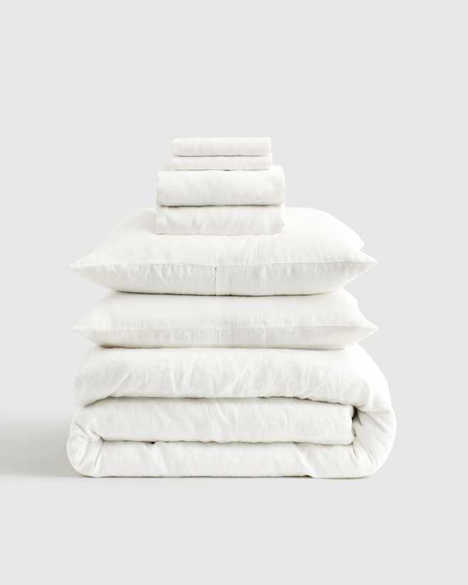 White European Linen Deluxe Bedding Bundle