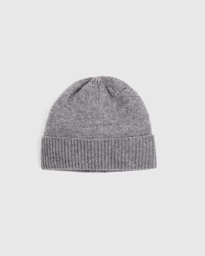 Heather Grey Washable Cashmere Beanie