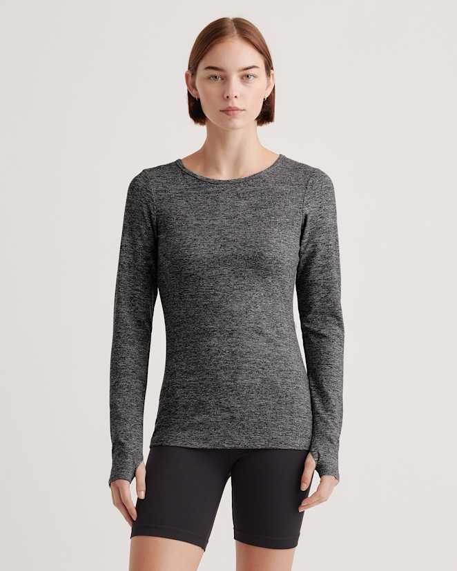 Heather Charcoal Ultra-Soft Fitted Long Sleeve Top