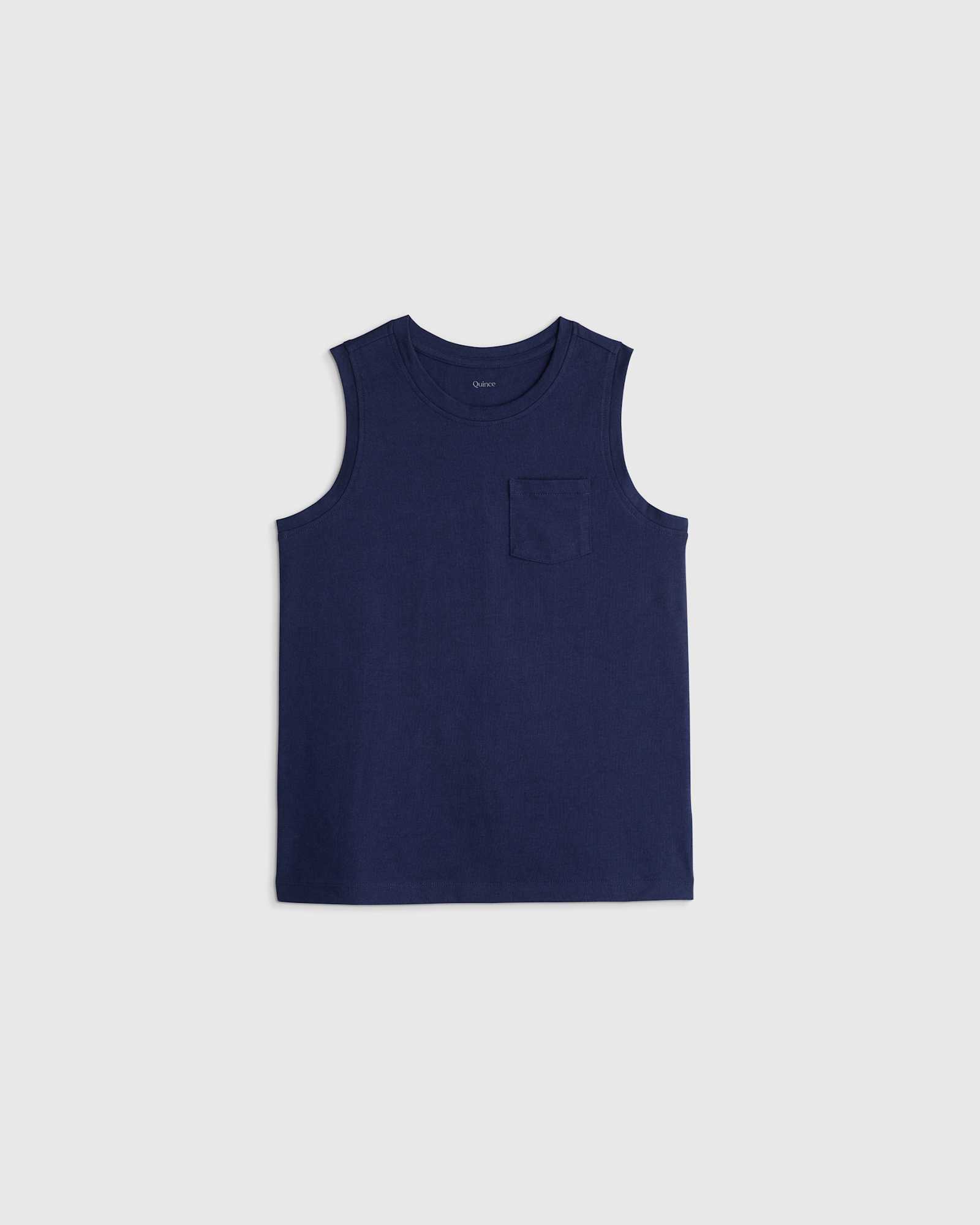 Navy 100% Organic Cotton Jersey Tank
