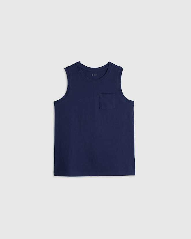Navy 100% Organic Cotton Jersey Tank