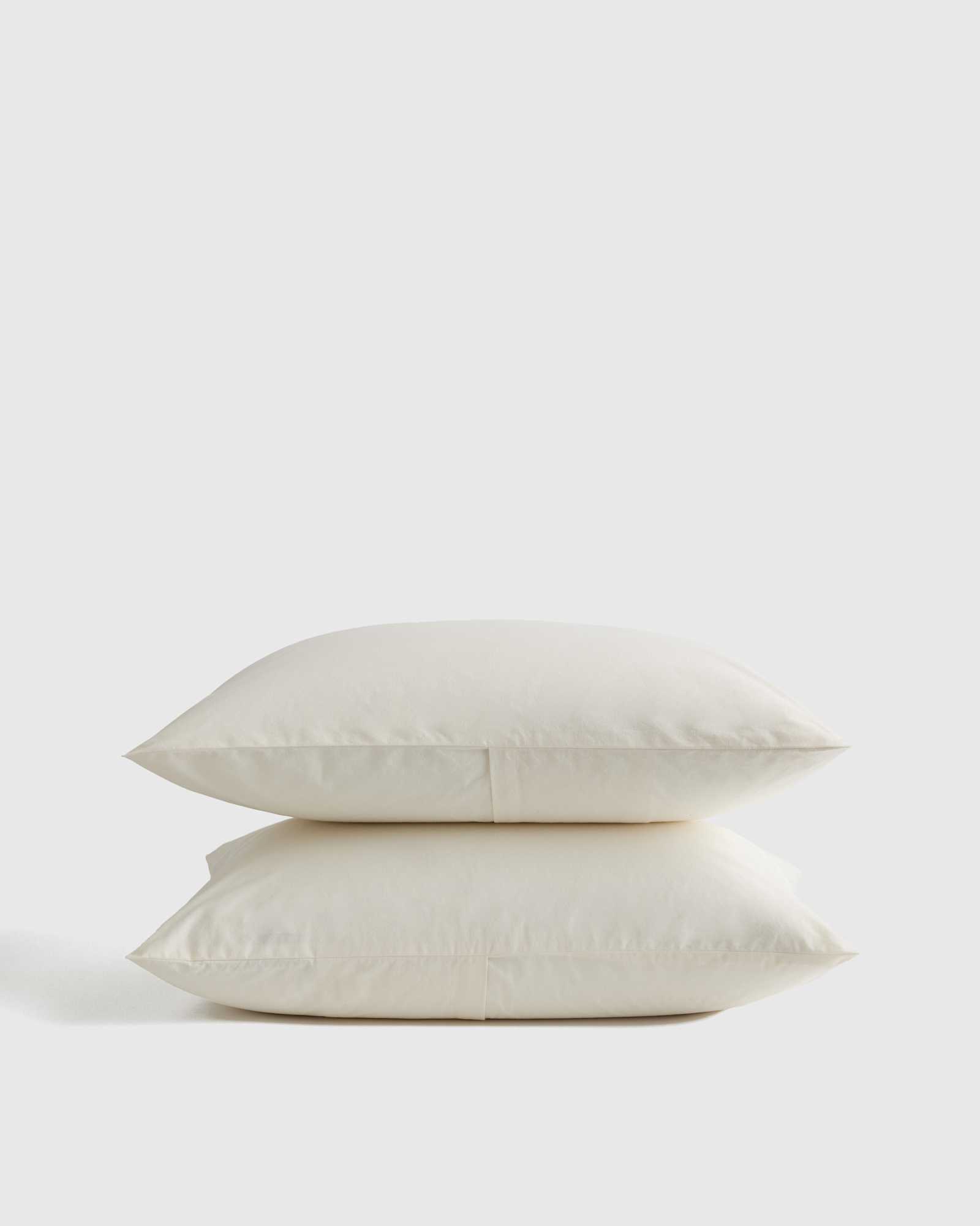 Ivory Organic Brushed Cotton Sham Set