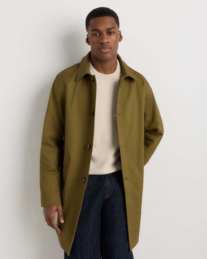 Military Olive Trench confortable extensible