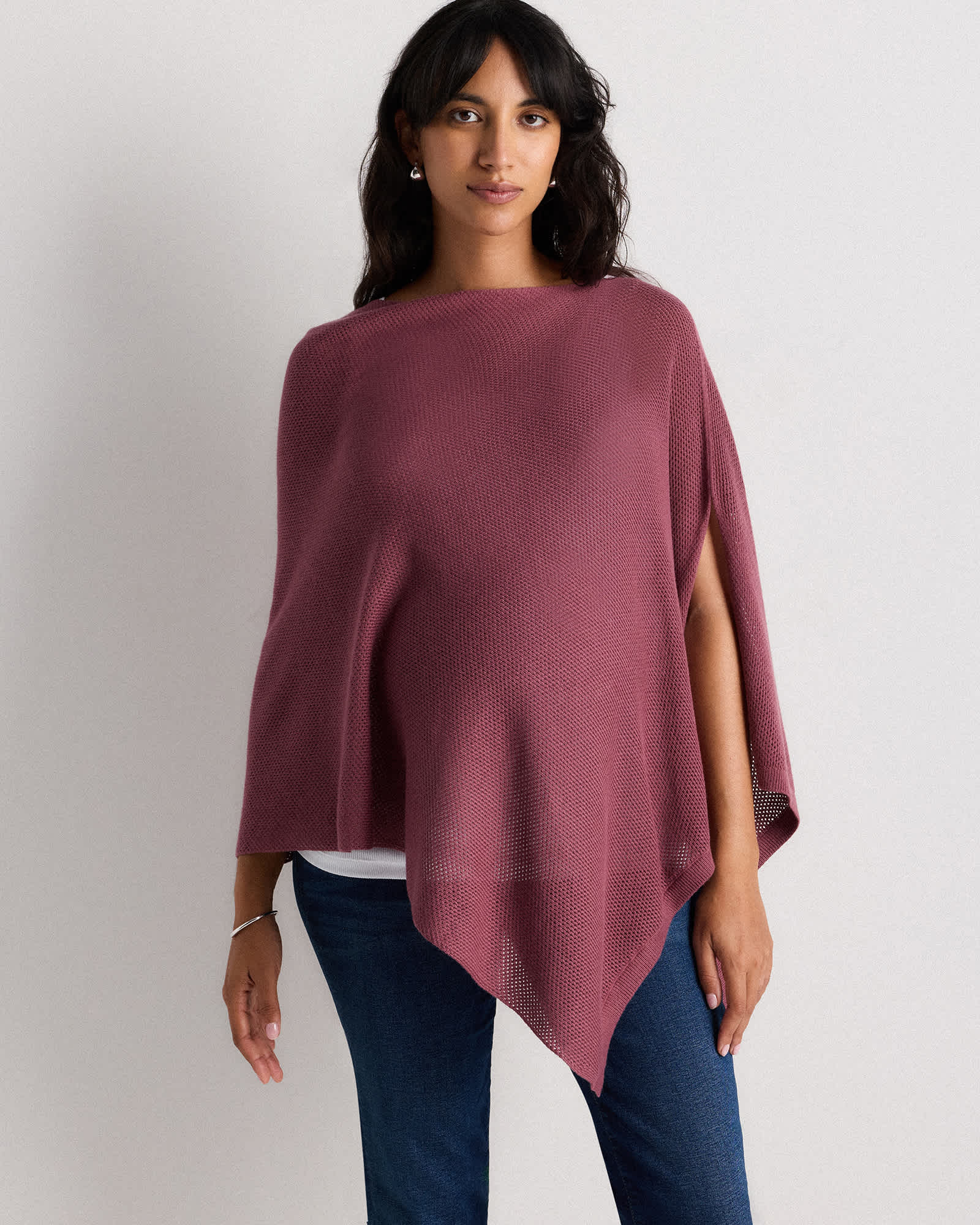 Crushed Berry Purple Lightweight Cotton Cashmere Nursing Shawl