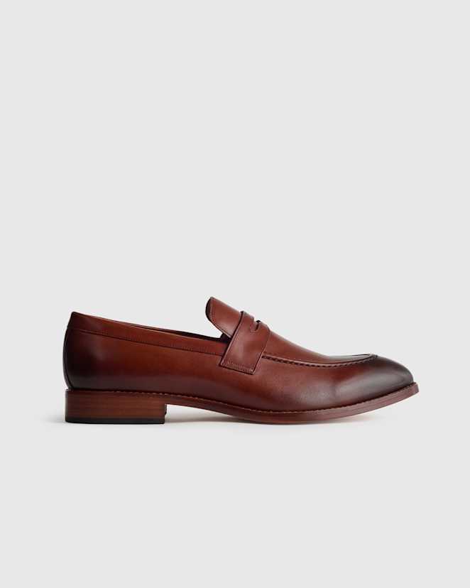 Brandy Calfskin Leather Penny Loafer