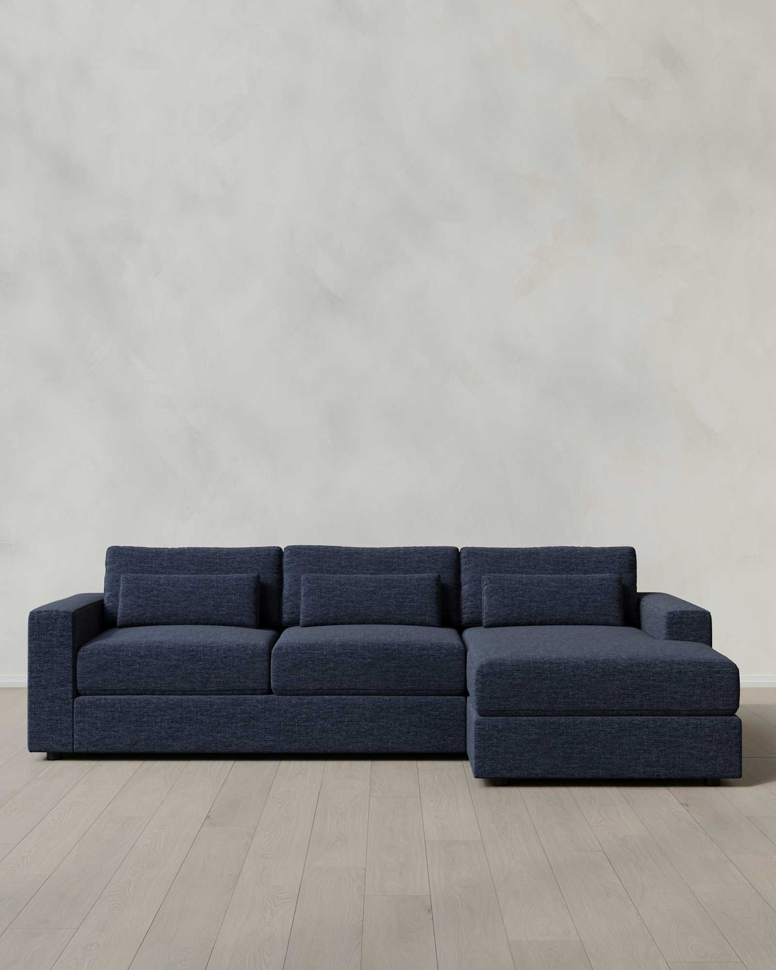 Square Arm Deep Seat ChaiseSectional-119 Nomad Ink