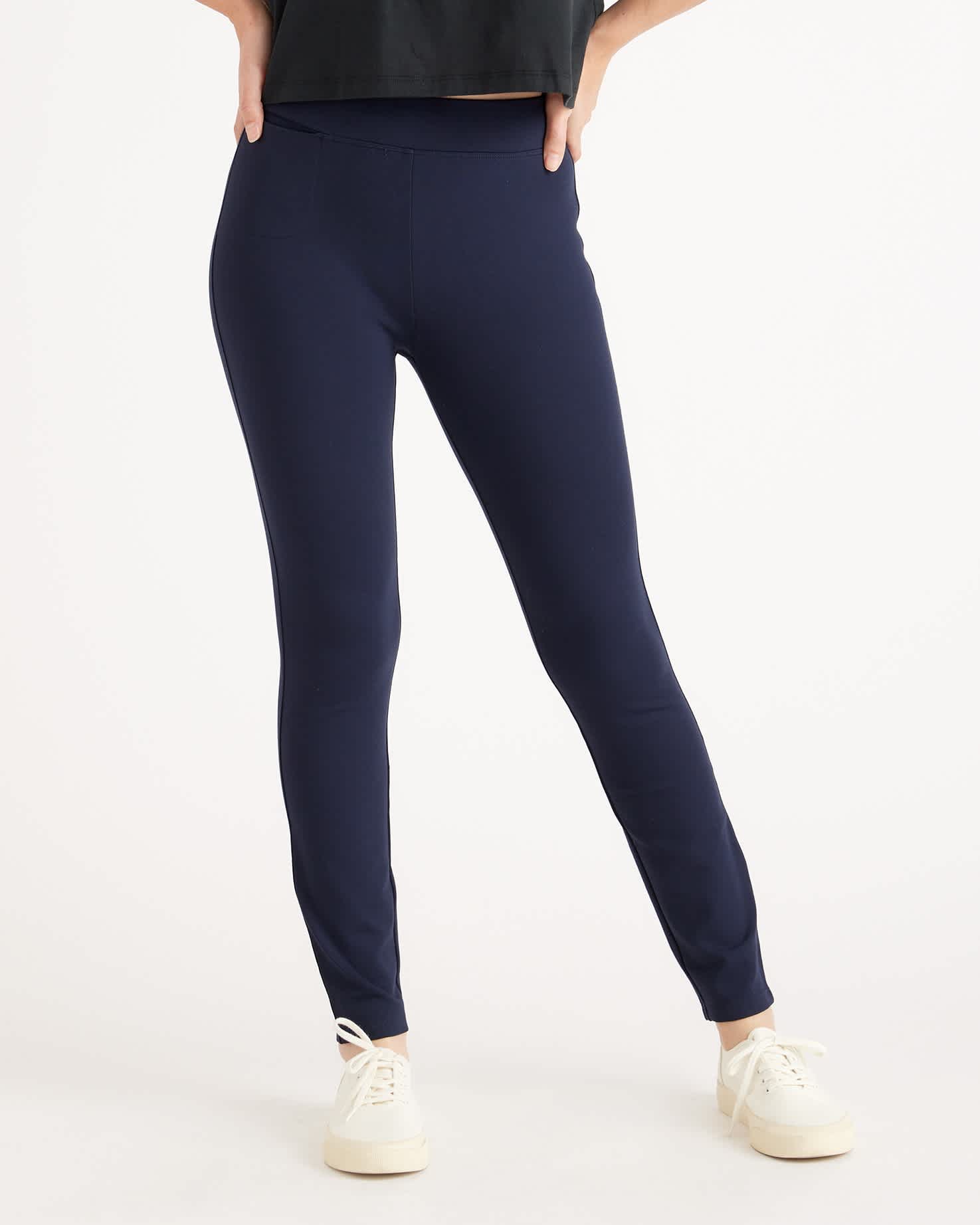 navy Ultra-Stretch Ponte Skinny Pants