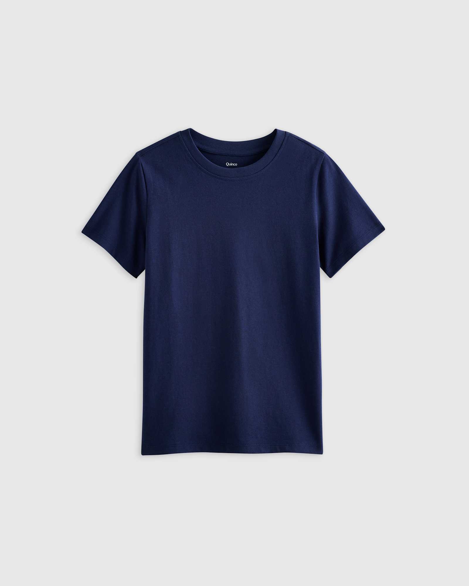 navy 100% Organic Cotton Jersey Short Sleeve Tee