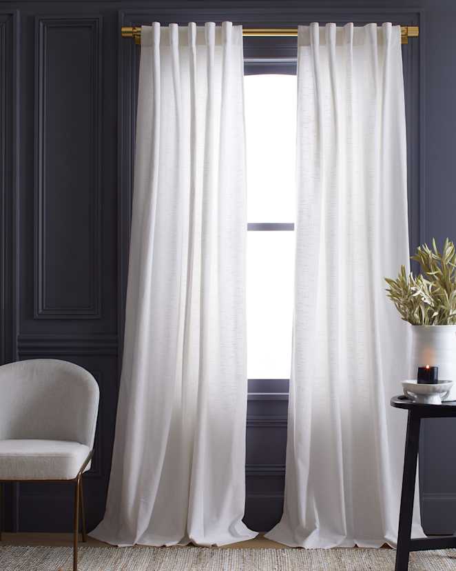White Cotton Slub Curtain