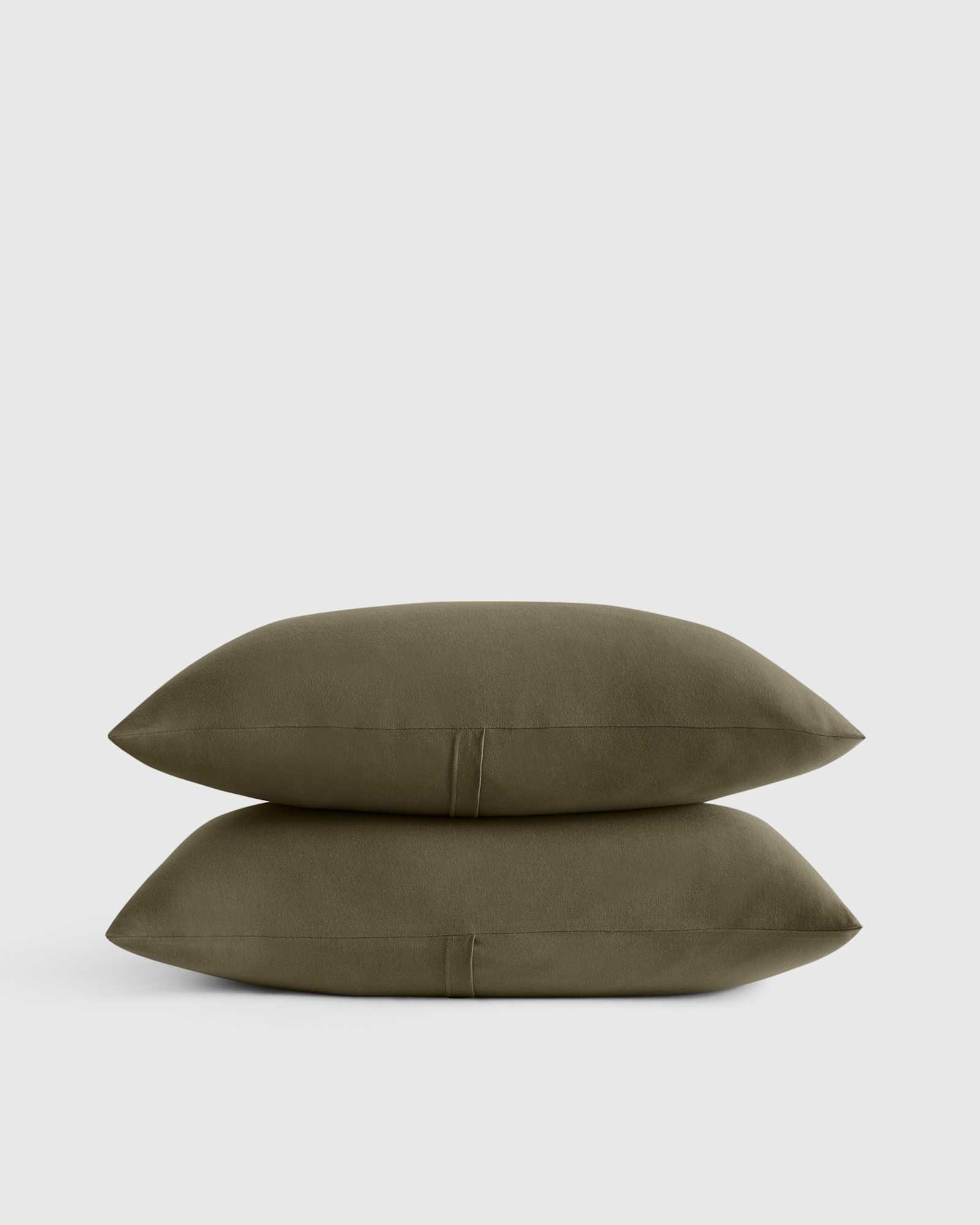 Dusty Olive Ensemble de taies décoratives en jersey biologique