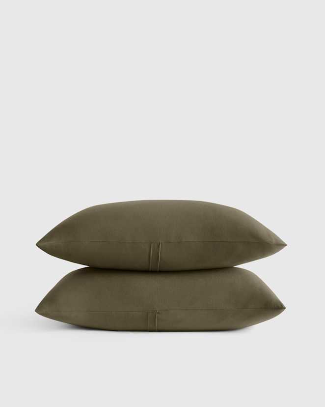 Dusty Olive Organic Jersey Sham Set