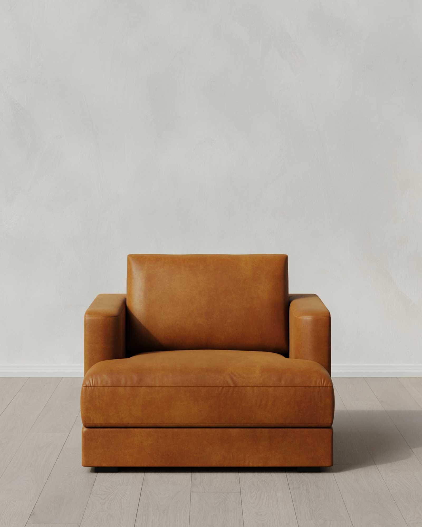 auburn Sierra Curved Arm Accent Chair in Leather