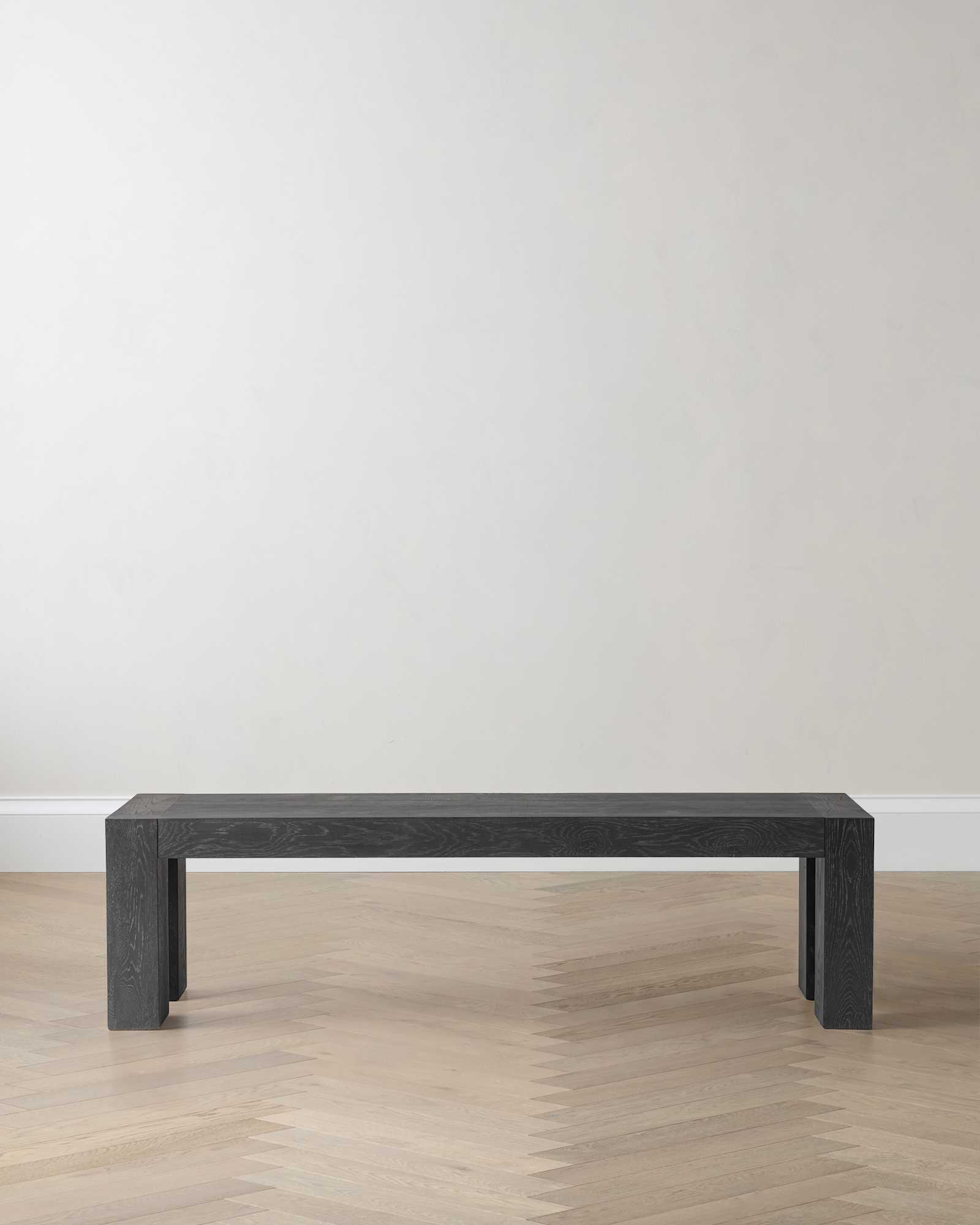 Black Reclaimed Oak Parsons Dining Bench