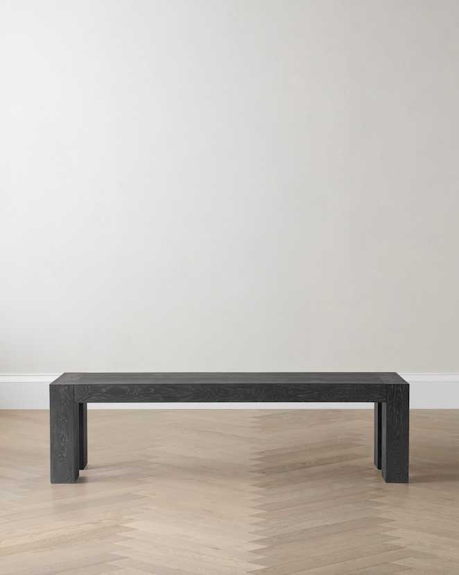 Black Reclaimed Oak Parsons Dining Bench