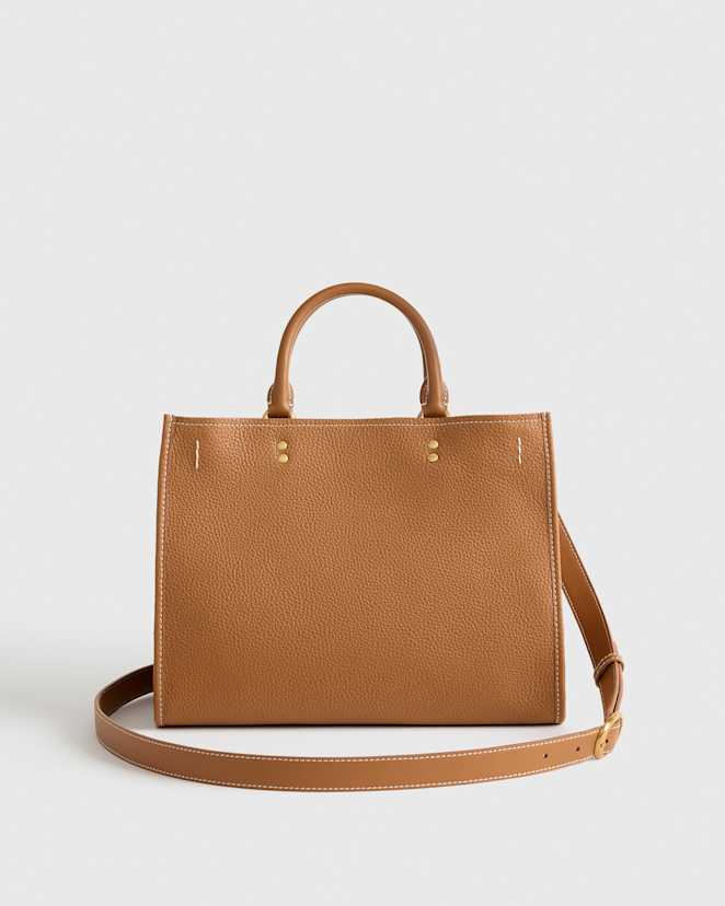Cognac Italian Leather Medium Convertible Satchel