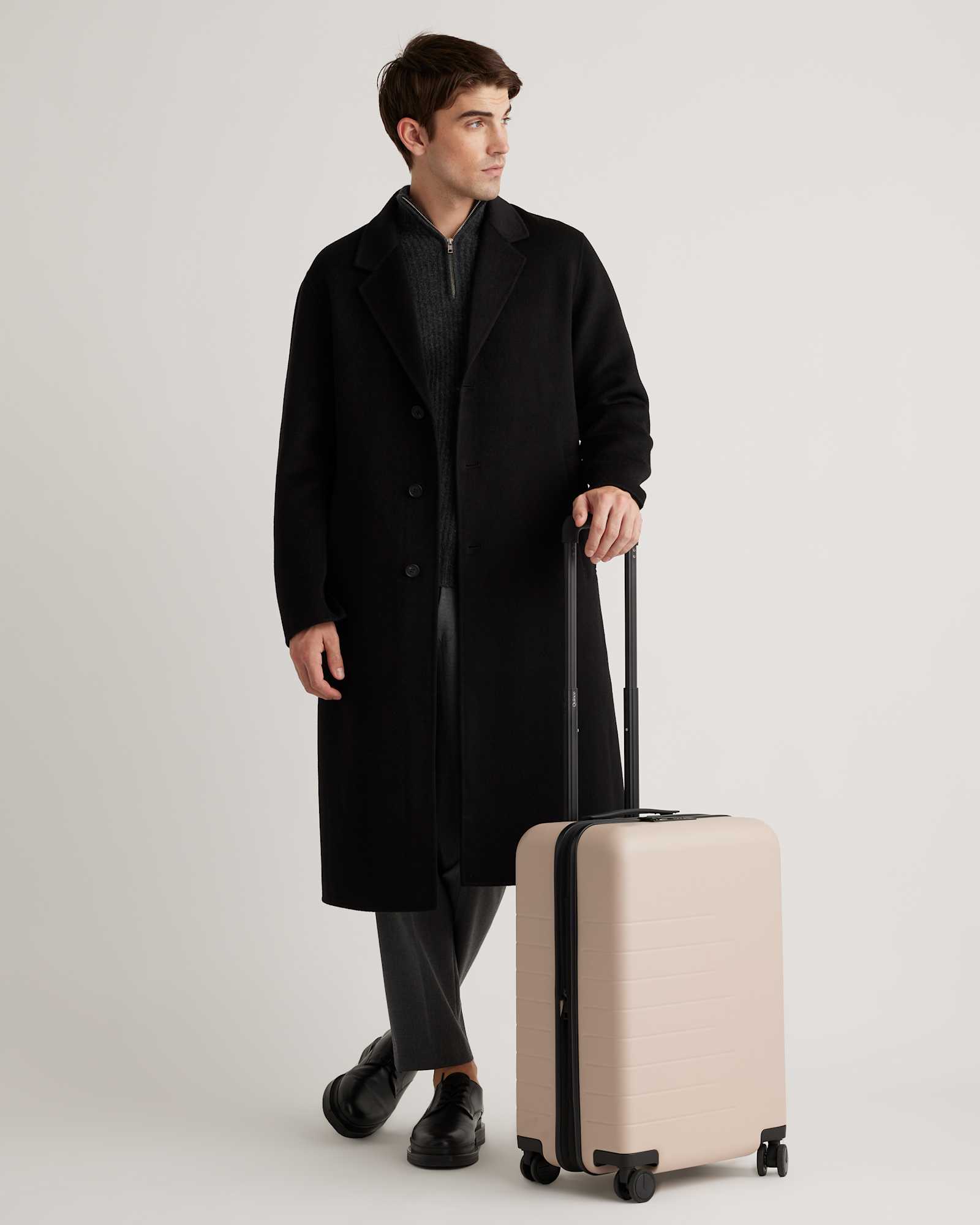 Tan Expandable Carry-On Suitcase
