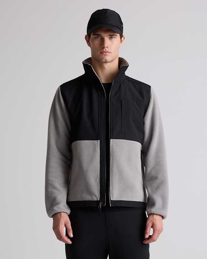 Gravel/Bold Black Polar Fleece Full-Zip Jacket