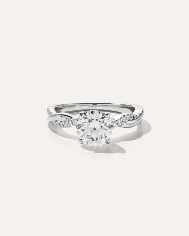 Platinum Lab Grown Diamond Round Twisted Engagement Ring - 1.5ct