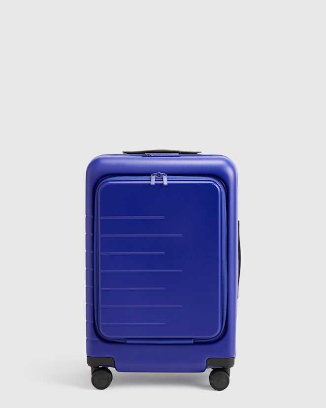 Coastal Cobalt Front Pocket Carry-On Suitcase