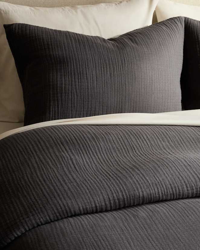 Charcoal Organic Cotton Gauze Sham Set