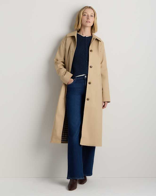 Light Khaki Comfort Stretch Mac Coat